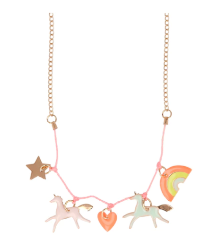Unicorn Enamel Charm Necklace