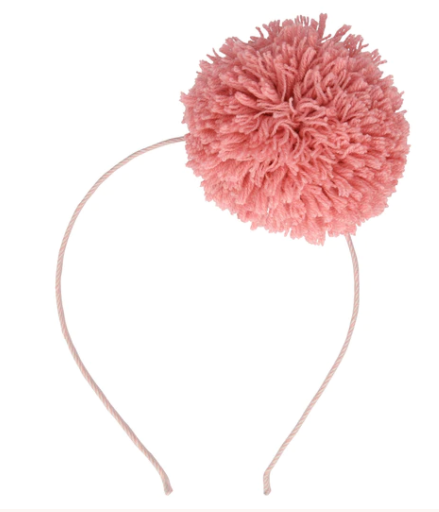 Pink Pompom Headband