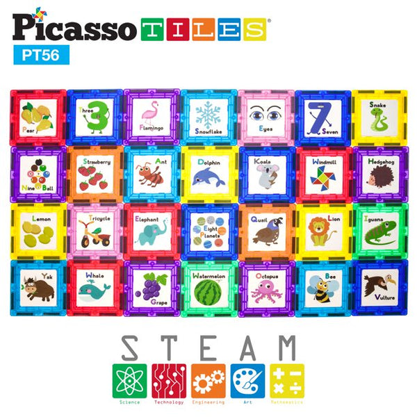Picasso Tiles 56 Piece Set with 28pc Artwork