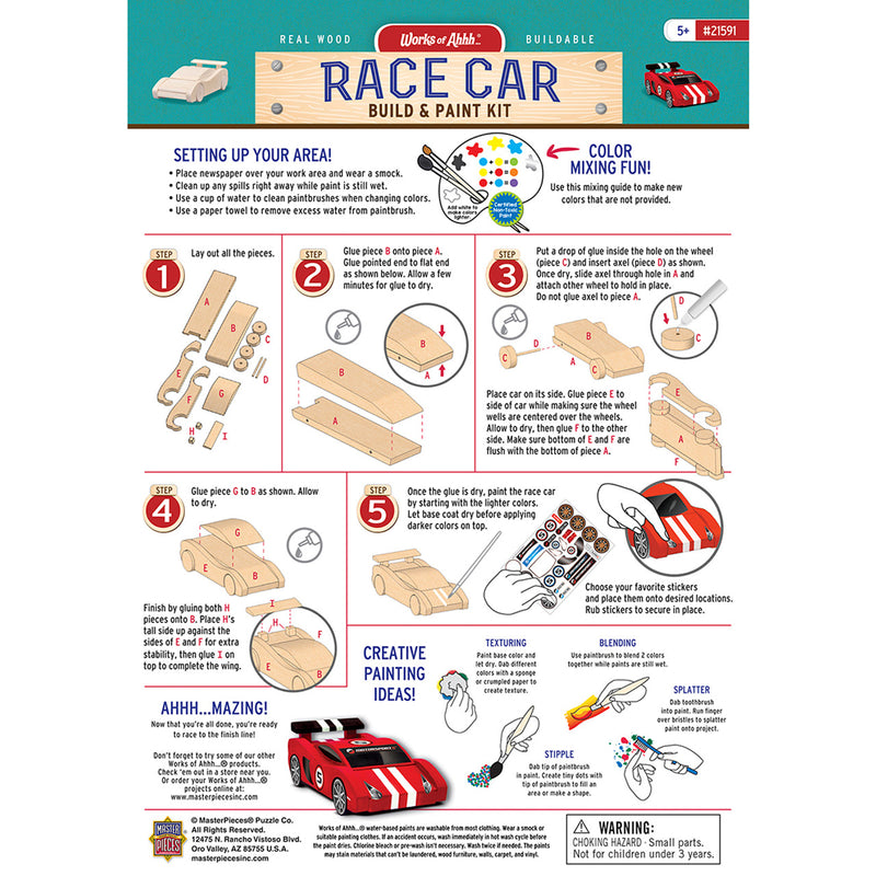 Race Car Build & Paint Craft Set