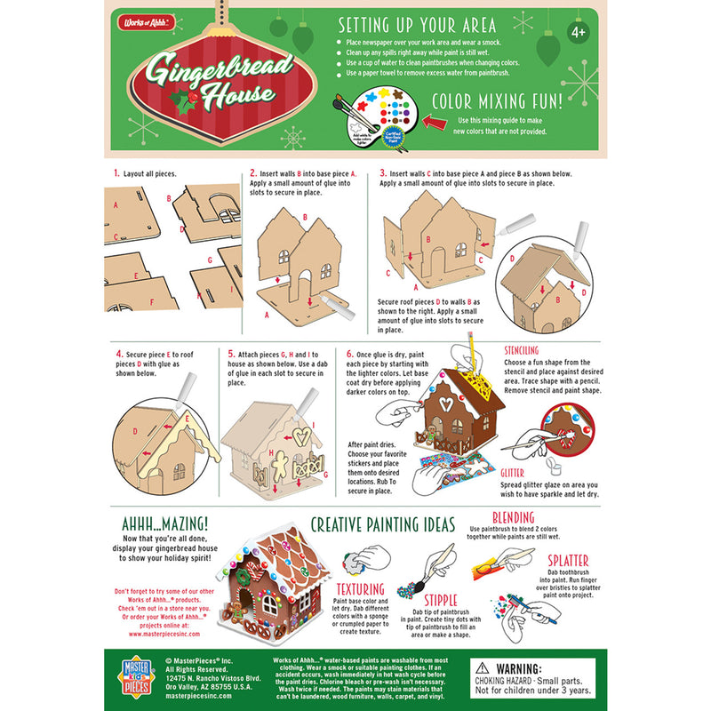 Buildable Gingerbread House Paint Kit