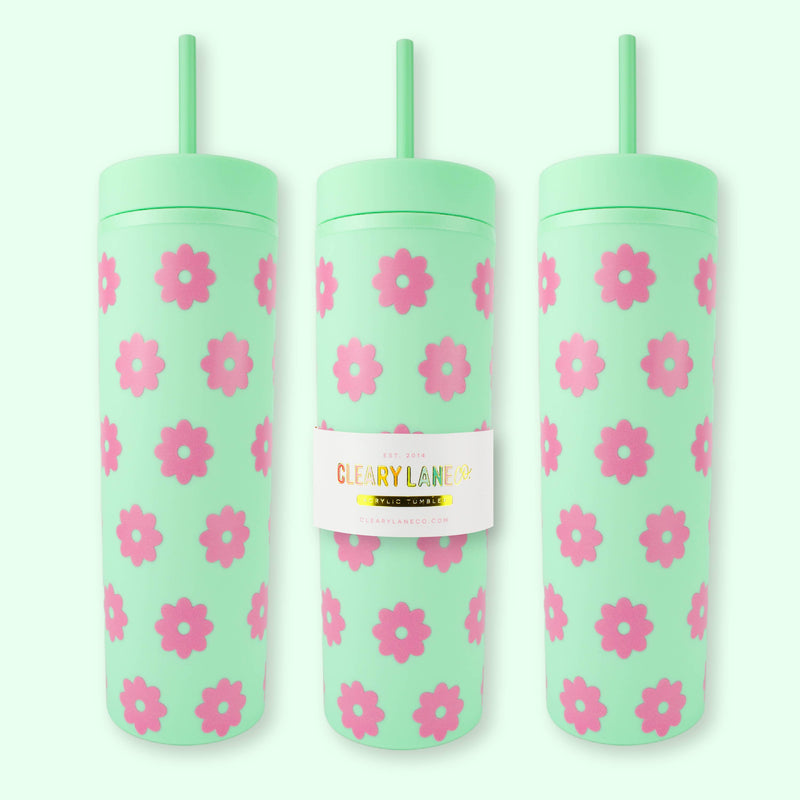 16oz Matte Tumbler Cup UV Printed | Honeydew Flowers