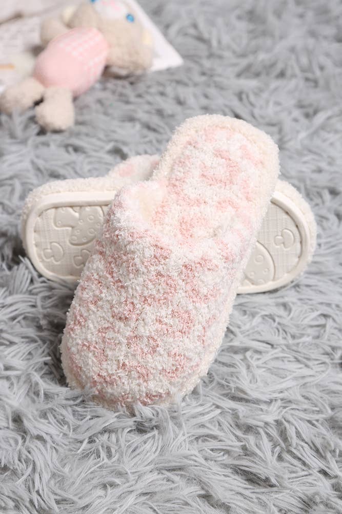 Pink -Children's Leopard Pattern Slipper: Small