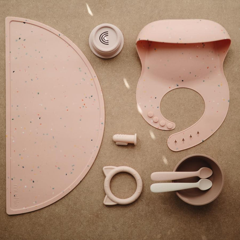 Silicone Place Mat - Powder Pink Confetti