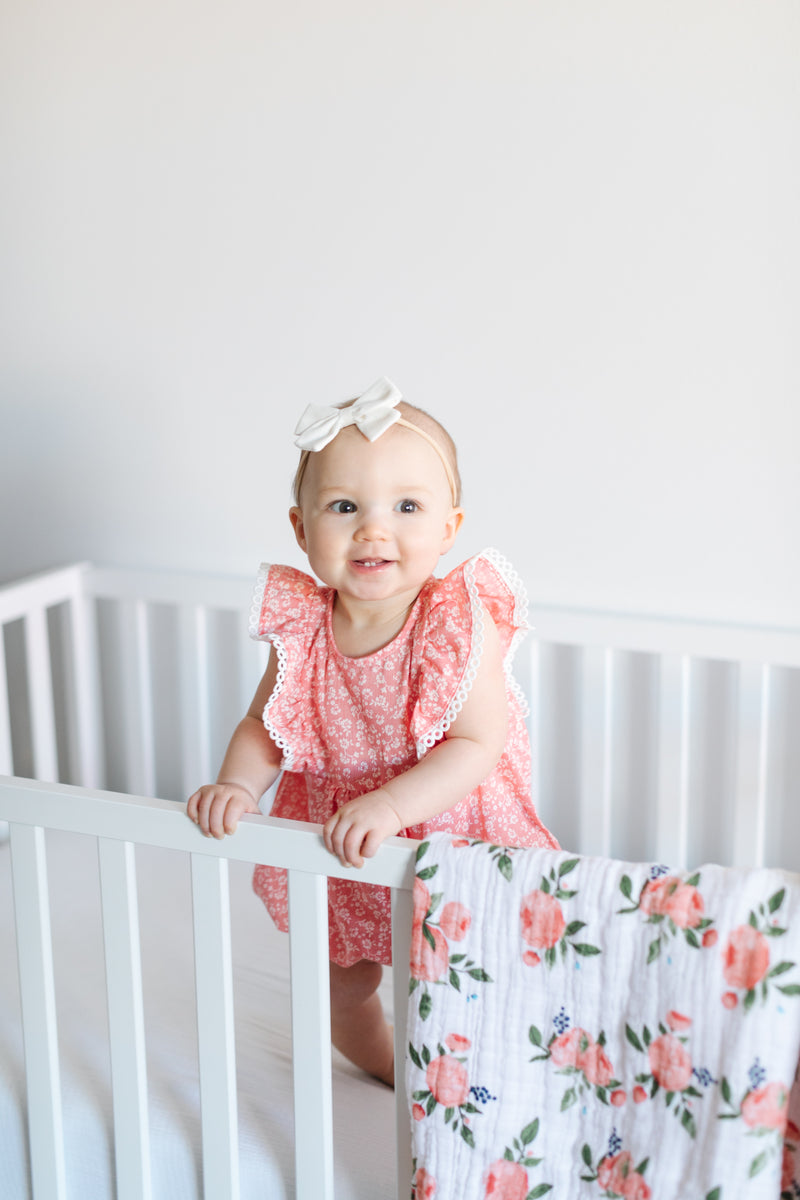 Cotton Muslin Quilt - Watercolor Roses