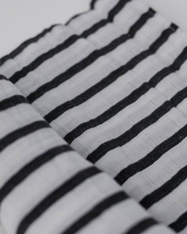 Cotton Muslin Swaddle Blanket - Breton Stripe