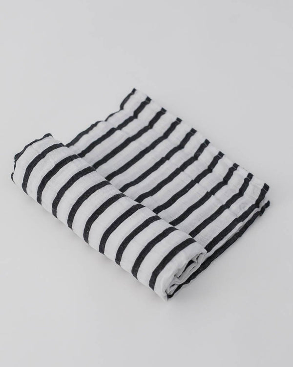 Cotton Muslin Swaddle Blanket - Breton Stripe