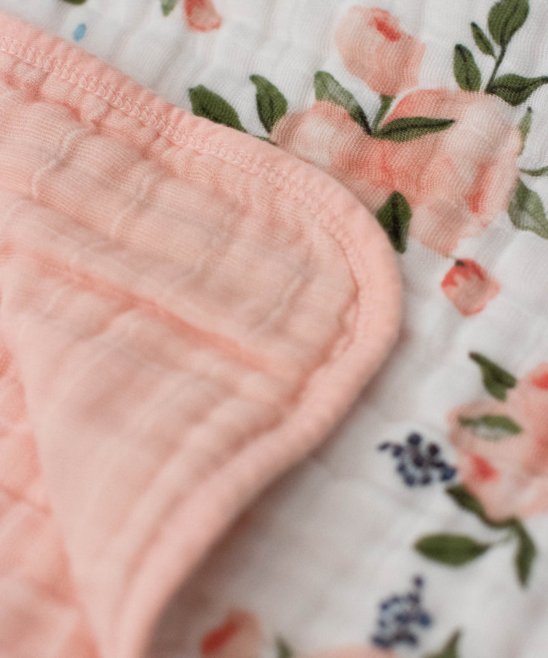 Cotton Muslin Quilt - Watercolor Roses