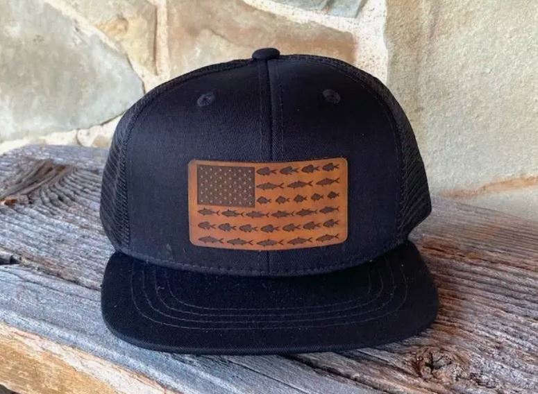 Fish Flag Leather Patch Hat