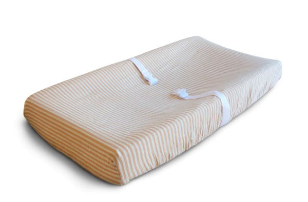 Extra Soft Muslin Changing Pad Cover (Natural Stripe)