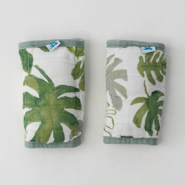 Cotton Muslin Strap Covers - Tropical Leaf